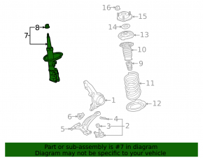 Front right shock absorber for Toyota Highlander 11-13