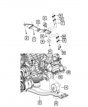 Engine Mount Front Chrysler 200 11-14 2.4 6-speed