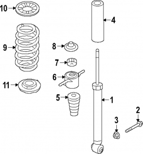 Rear right shock absorber Hyundai Ioniq 5 22-24 RWD under Standard Range