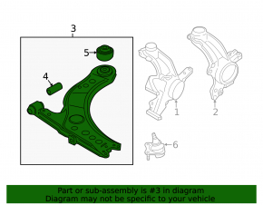 Lower control arm, front left, VW Jetta 11-18 USA