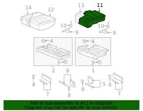 Rear seat cushion upholstery, 2nd row, right, VW Tiguan 09-17, beige leather, perforated, dry-cleanable