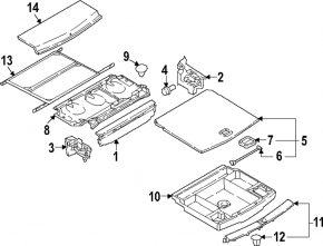 Black trunk floor for VW Tiguan 18-20 (for 3 rows)