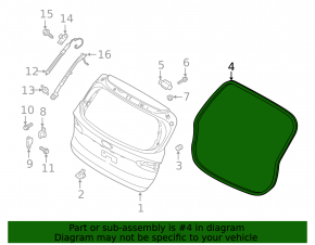 Rubber seal for the tailgate Hyundai Santa FE 19-23 KOR