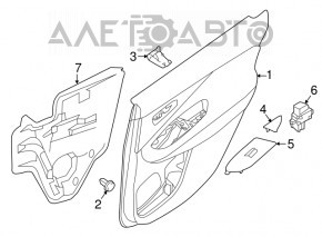 Door trim card rear left Nissan Murano z52 19- leather black