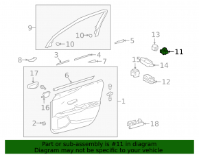 Front right window lift control for Lexus ES250 ES300h ES350 19-22