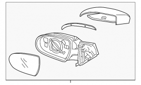 Left side mirror complete Hyundai Elantra AD 17-20 BSM, heated