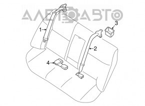 Seat belt rear central Nissan Maxima A36 16-18 beige
