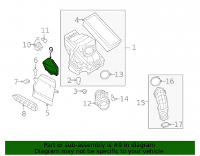 Air duct from air intake Audi A4 B8 08-16 2.0T