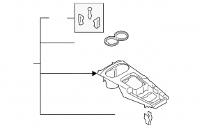 Center console trim with cup holders for the Audi A3 8V 15-20