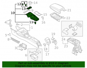 Center console trim with cup holders for the Audi A3 8V 15-20