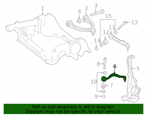 Rear right lower transverse control arm for Mercedes GLC 63 19-21 4WD, pneumatic, AMG pack