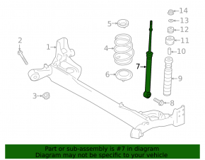 Rear shock absorber left Nissan Versa Note 13-19 with support