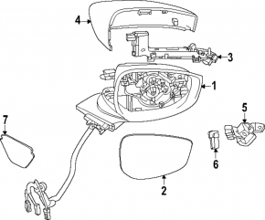 Mazda CX-90 24-26 White Left Mirror Cover