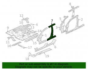Left center pillar for Mitsubishi Galant 04-07