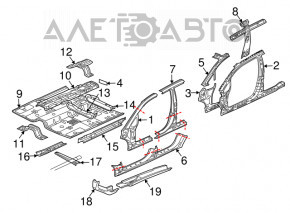 Left center pillar for Mitsubishi Galant 04-07