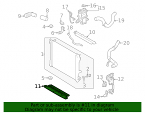 Lower radiator deflector Toyota Venza 21-