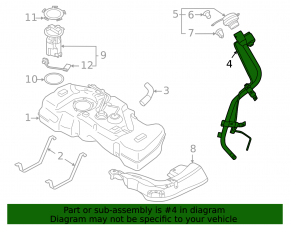 Fuel filler neck Nissan Sentra 20-24