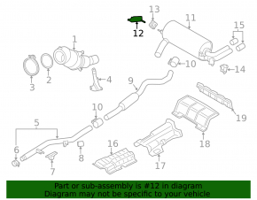Exhaust pipe bracket rear right BMW F30 12-18 rusty