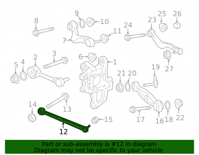Lower rear left control arm Lexus LS460 LS600h 07-12