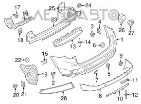 Bare rear bumper BMW X3 F25 11-14