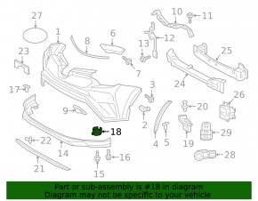 Front bumper lip mount left Toyota Rav4 16-18 rest