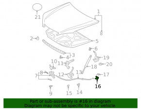 Hood opening handle interior Toyota Camry v40 gray