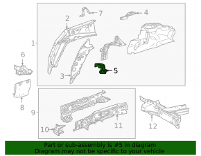 Left wing apron outer bracket for Toyota Sienna 21-25