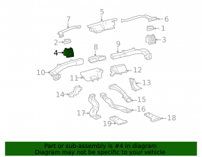 Left air duct for Toyota Avalon gray 05-07