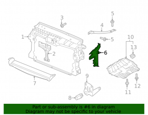 Right radiator deflector VW Tiguan 09-11 prerest