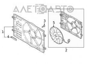 Diffuser radiator shroud assembly VW Jetta 19- 1.4T