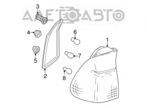 Left taillight BMW X5 e53 restyling 04-06