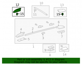 Front right longitudinal rail trim Toyota Sequoia 08-16 black, broken fastener