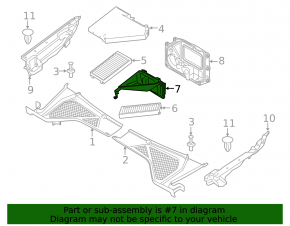 Cabin filter housing BMW X5 F15 14-18 lower part