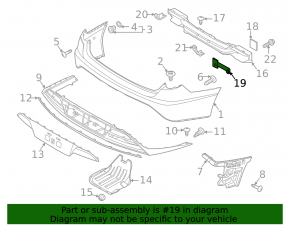 Rear bumper reinforcement bracket right lower Hyundai Sonata 20-22 US