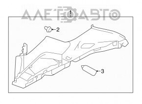 Rear pillar trim right upper Subaru Impreza 5d 17-23 black
