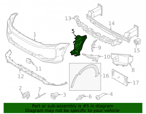 Left front bumper bracket for Porsche Cayenne 24-26 Sport