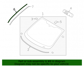 Windshield molding left Ford Fiesta 11-19