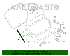 Shock absorber tailgate left Ford Fiesta 14-19 5d