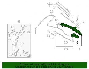 Mazda3 03-09 windshield wiper linkage with motor