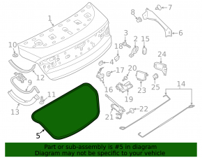 Lincoln MKZ 13-20 trunk lid seal