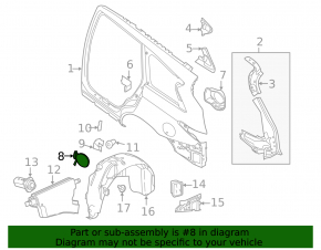 Infiniti JX35 QX60 13-20 Fuel Filler Door