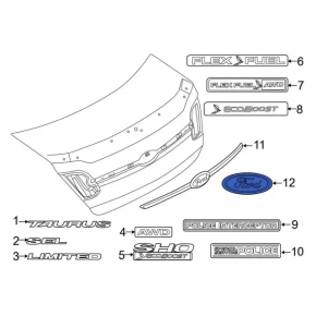 Emblem inscription POLICE INTERCEPTOR tailgate Ford Explorer 16-19