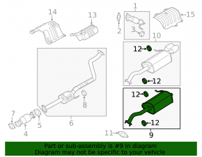Muffler rear part with barrel Hyundai Elantra UD 11-16 1.8 dents