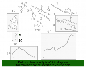 Windshield Washer Nozzle Nissan Rogue 14-20