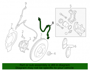 Brake hose front right Nissan Altima 13-18