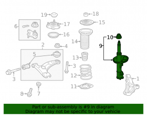 Front left shock absorber Toyota Prius V 15-17