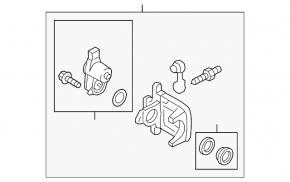 Rear left brake caliper for Audi A7 12-18 AWD, 330mm, electric