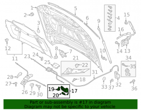Left hood lock Audi A6 C8 19- with sensor