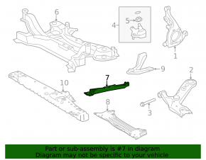 Front subframe reinforcement right Lexus NX200t NX300 15-21