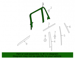 Door frame inner rear left BMW X3 F25 11-17